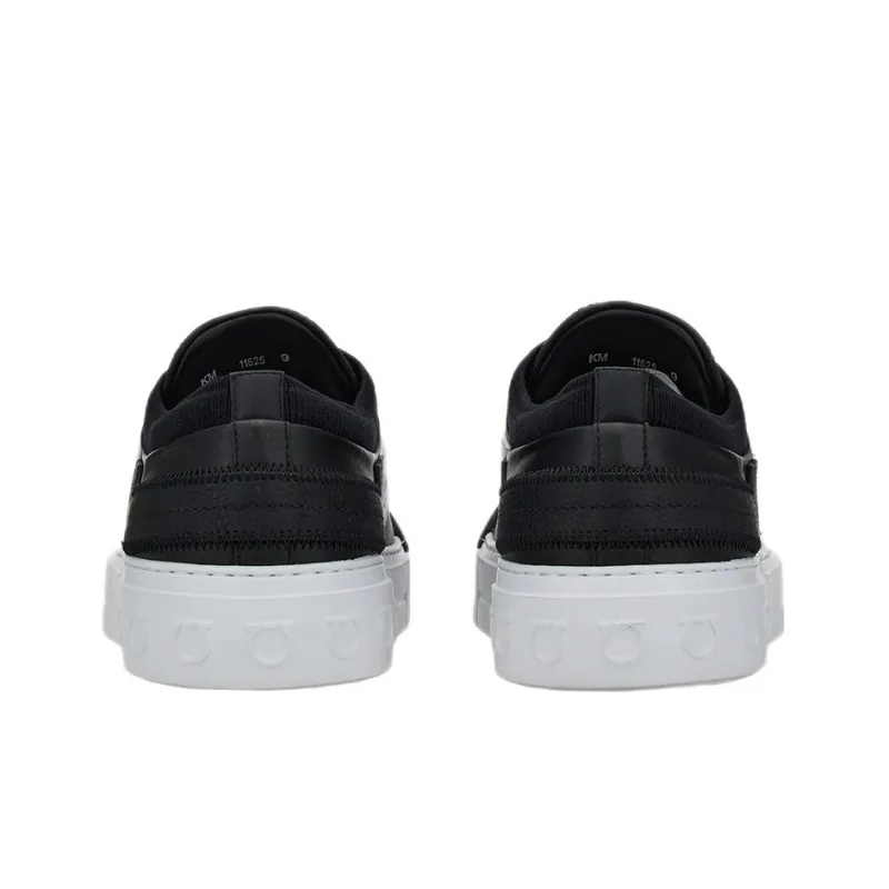 FERRAGAMO Gancini Low Top Stylish Skateboarding Shoes Men's Black-4