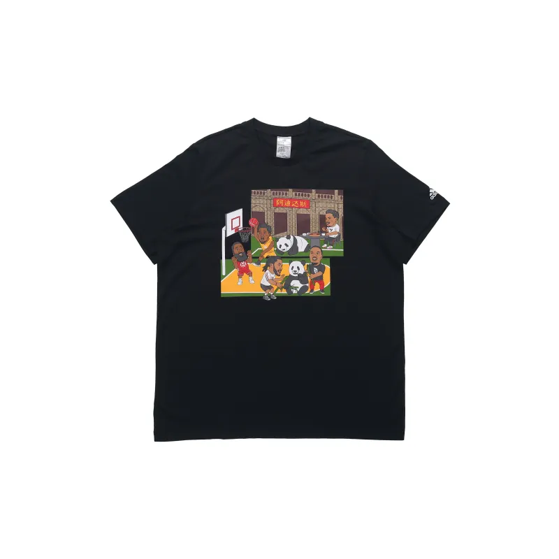 Adidas Drop Shoulder Sleeve T-Shirt Men's Black-0
