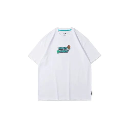 Line Friends X LINING Sports Fashion Collection T-Shirts Unisex White