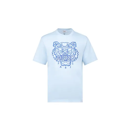 KENZO Classic Tiger Head T-Shirts Men Light Blue