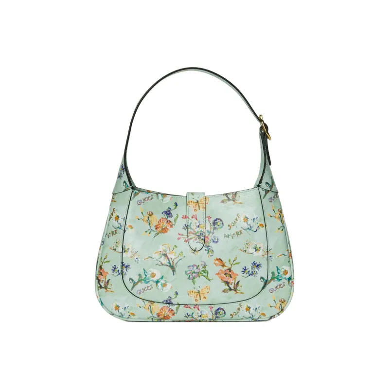 GUCCI Jackie 1961 Leather Crescent Shoulder Bag Shoulder Bag Women's Cyan-2
