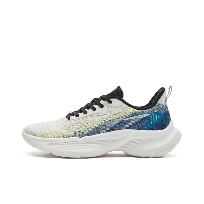 Erke Shock Absorbers Slip Resistant, Abrasion Resistant, Breathable Low Top Running Shoes Men's White Blue-0