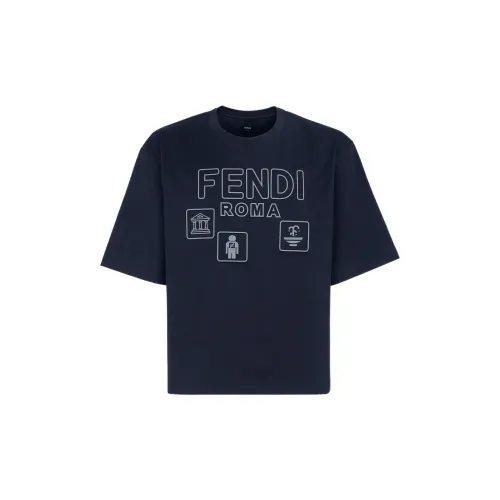 FENDI T-Shirts Men Blue