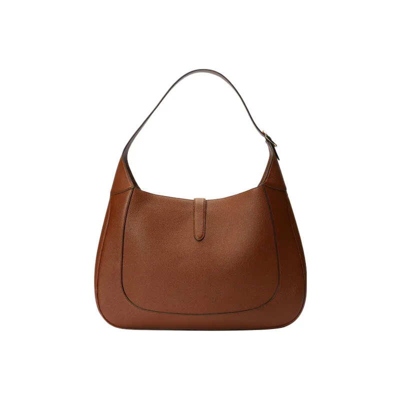GUCCI Jackie 1961 Leather Crescent Shoulder Bag Shoulder Bag Large Size Women's Brown-2