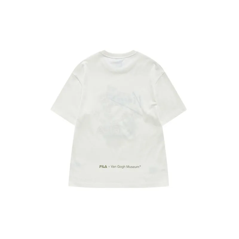 FILA Drop Shoulder Sleeve T Shirt Men's Cloud White-1