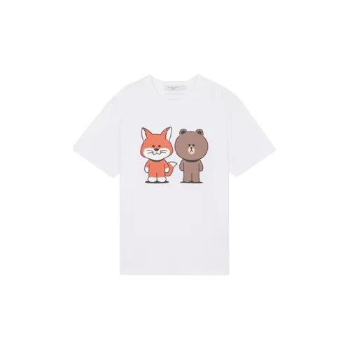 Line Friends X Maison Kitsune T-Shirts Unisex White