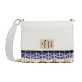 Furla 1927 Collection Cow Leather Shoulder Bag Women's White
