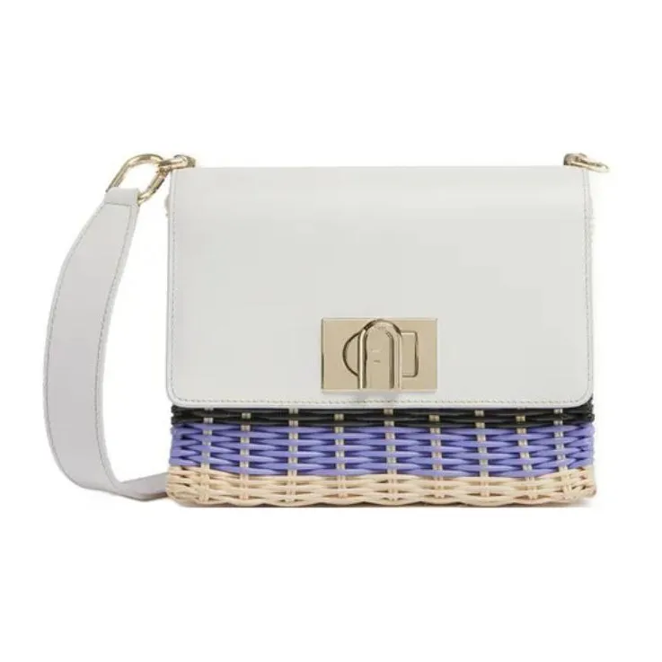 Furla 1927 Collection Cow Leather Shoulder Bag Women's White-0