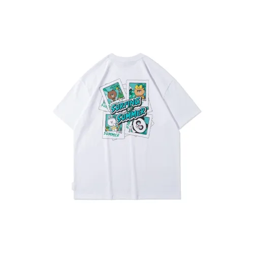 Line Friends X LINING Sports Fashion Collection T-Shirts Unisex White