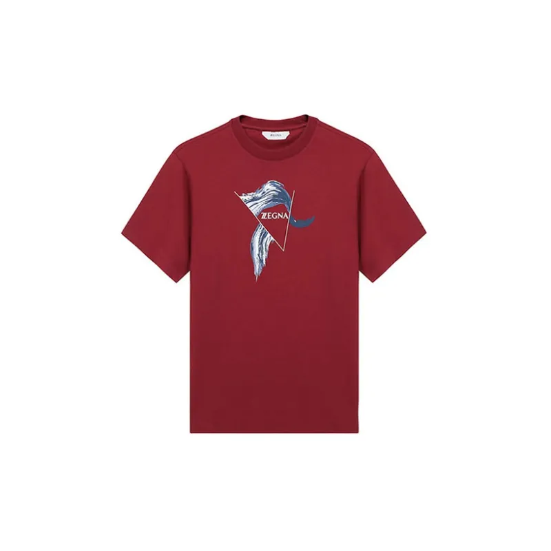 Zzegna T Shirts Men Brick Red-1