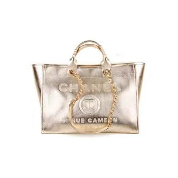 CHANEL 22A Early Autumn Logo Handbag Tubas Women's Gold