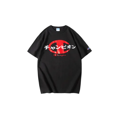 Champion Logo Print T-shirt Black US Version