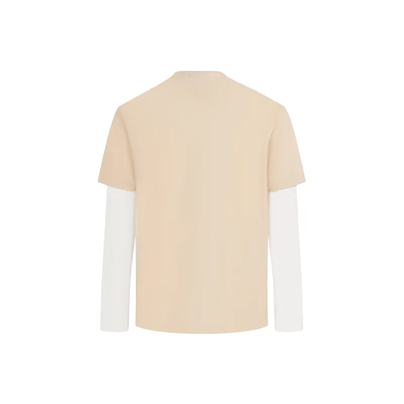 23R+ Straight Long Sleeved T Shirt Men's Apricot-1