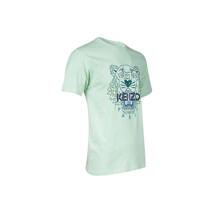 KENZO Classic Tiger Head T Shirts Men Light Green-3