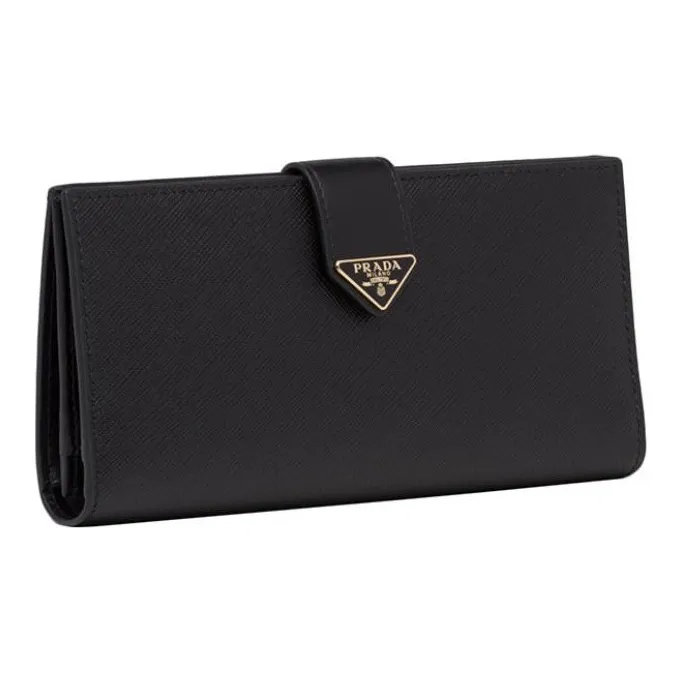 PRADA Saffiano Leather Wallet Men's Black-1