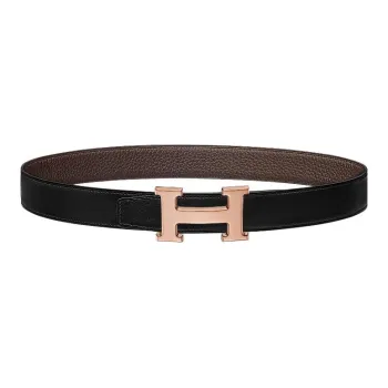 HERMES Leather Belts Men Black
