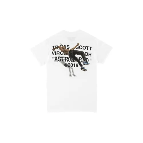 Travis Scott Cactus Jack x Virgil Abloh Astro World Printing T-shirt White Unisex 