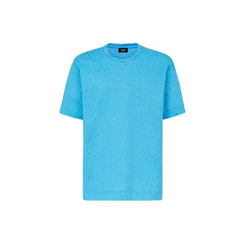 FENDI T-Shirts Men Light Blue