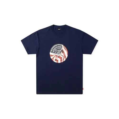 SPALDING T-Shirts Unisex Navy Blue