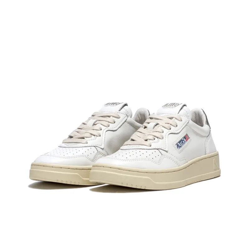 AUTRY Medalist Leather Low White Silver Women's-1