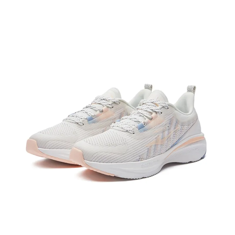 Erke Low Top Running Shoes Women's White Nude-2