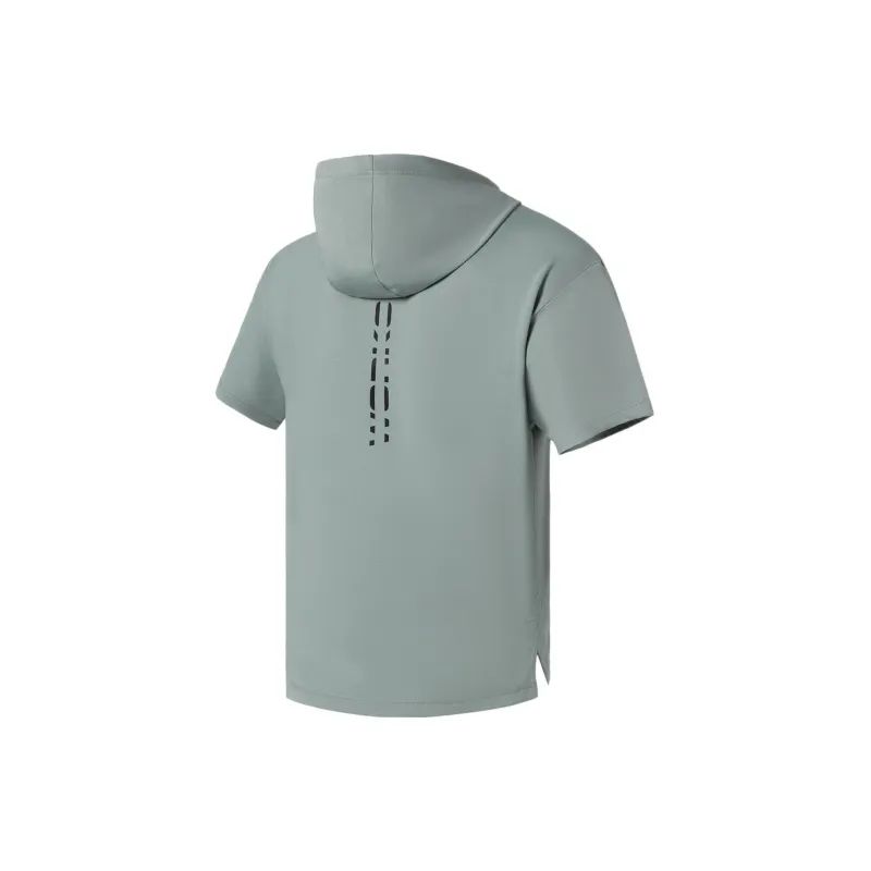 LiNing Fitness Series T Shirt Men's Lead Gray Green-1