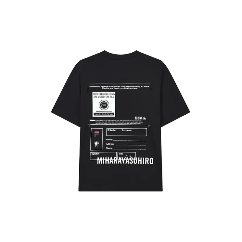 FILA MIHARA YASUHIRO Collaboration Collection T Shirt Men's Jet Black-1