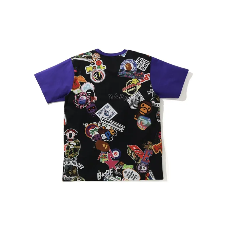 A BATHING APE Multi Motif Print Relaxed Tee-3