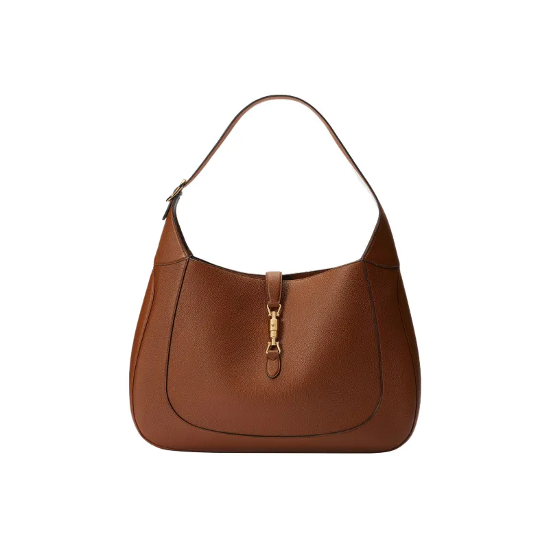 GUCCI Jackie 1961 Leather Crescent Shoulder Bag Shoulder Bag Large Size Women's Brown-0