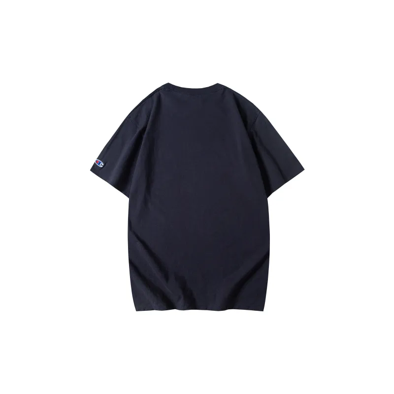 Champion T Shirt US Version Unisex Navy Blue-1