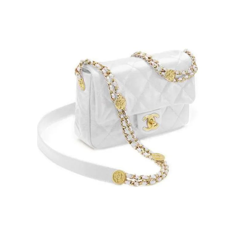 CHANEL Calfskin Shoulder Bag, Crossbody Bag Trumpets Women's Includes Multicolor-4