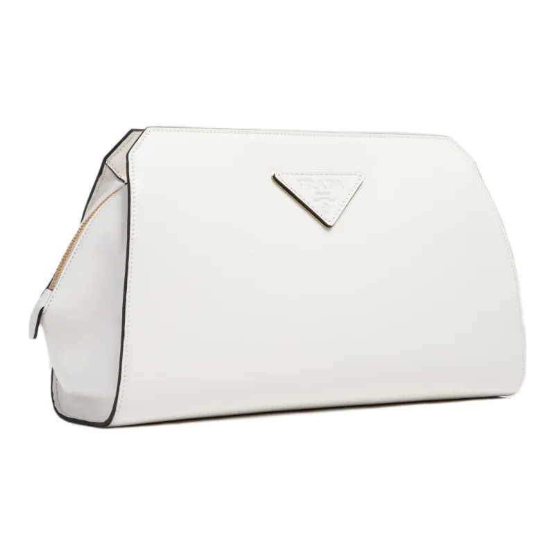 PRADA Leather Clutch Men's White-1