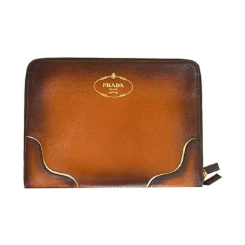 PRADA Leather Wallet Men's Brown
