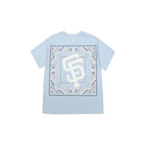 MLB Base Logo T-Shirts Unisex Sky Blue