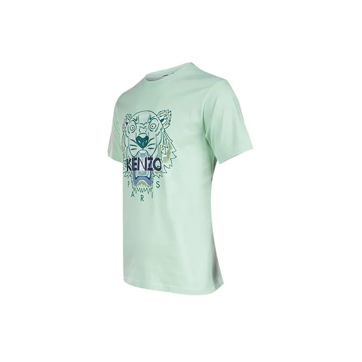 KENZO Classic Tiger Head T Shirts Men Light Green-2