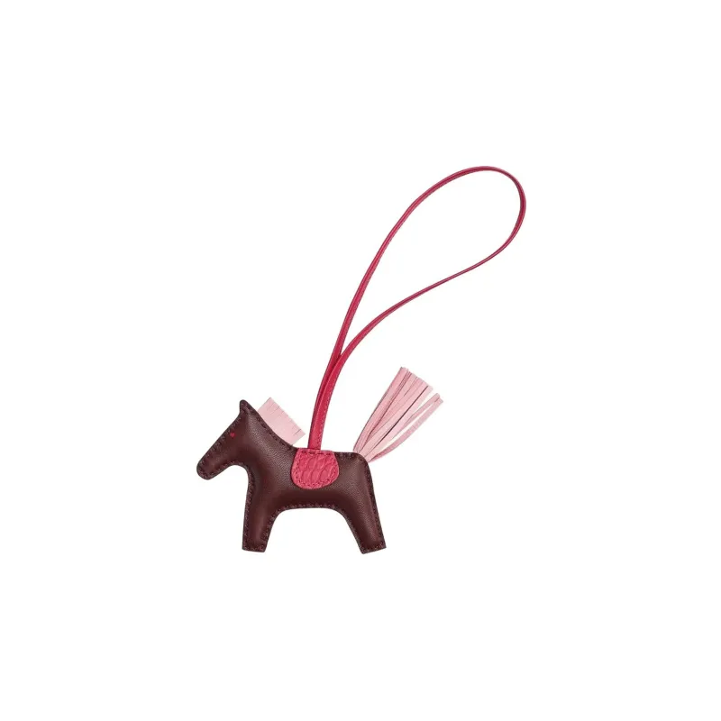HERMES Rodeo Pendants Unisex Saddle Red & Cherry Blossom Pink-0