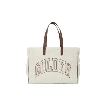 Golden Goose Polyurethane Patchwork With Cow Leather Tote Bag Shopping Bag Shoulder Bags Handbags Women's White