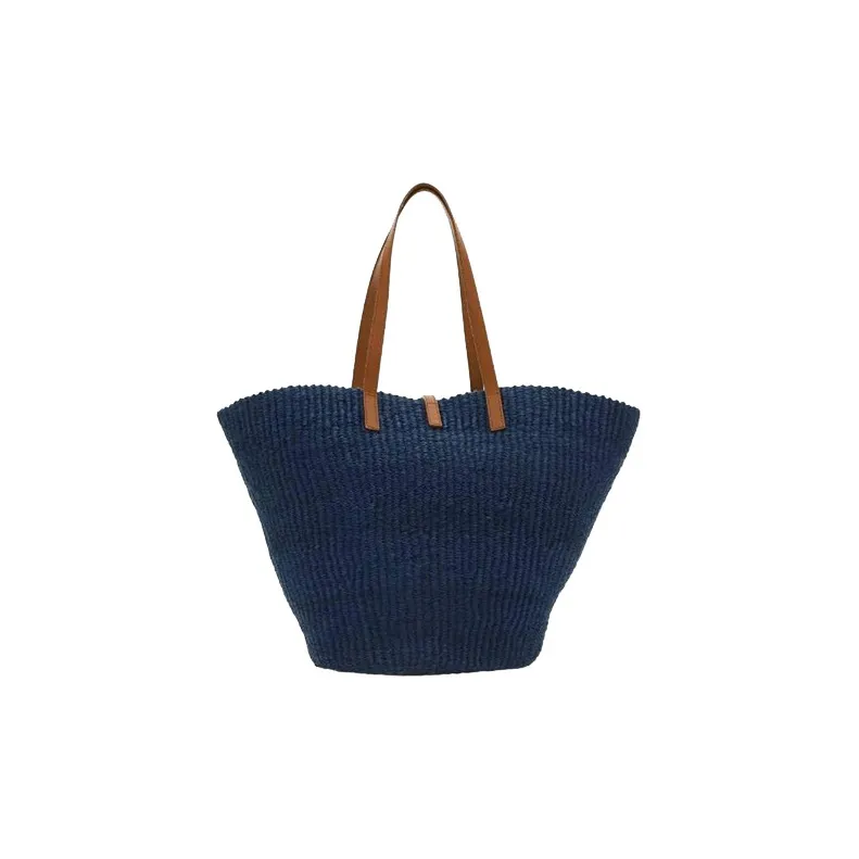 SAINT LAURENT Cow Leather Tote Bag Shopping Bag Handbag Women's Blue/Purple-2