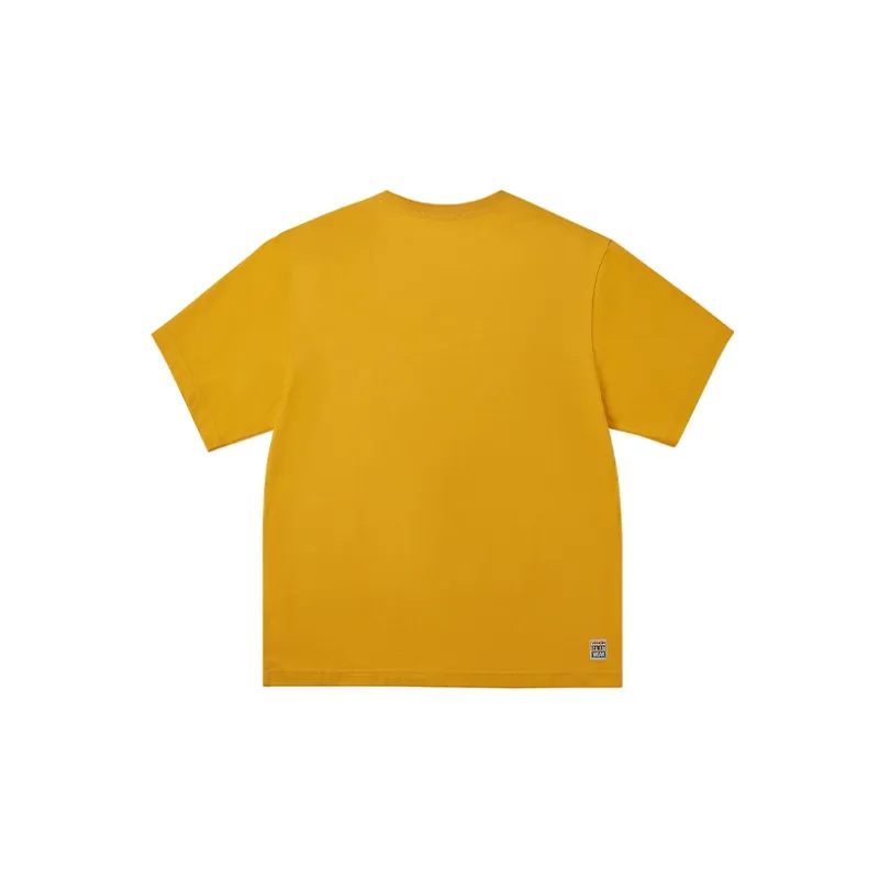 Vision Street Wear Drop Shoulder Sleeve Short Sleeved T Shirts Unisex Medium Yellow-1