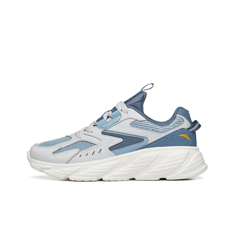 Anta Running Collection Cushioned Anti-Slip Wear-Resistant Breathable Lightweight Low-Top Running Shoes Men's Gray Blue-0