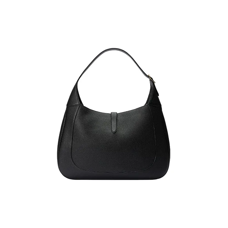 GUCCI Jackie 1961 Leather Crescent Shoulder Bag Shoulder Bag Large Size Women's Black-4