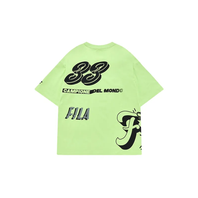 FILA FUSION Drop Shoulder Sleeve T Shirt Men's Pickled Mustard Green-1