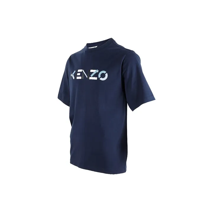 KENZO Letter Logo T Shirts Men Navy-2