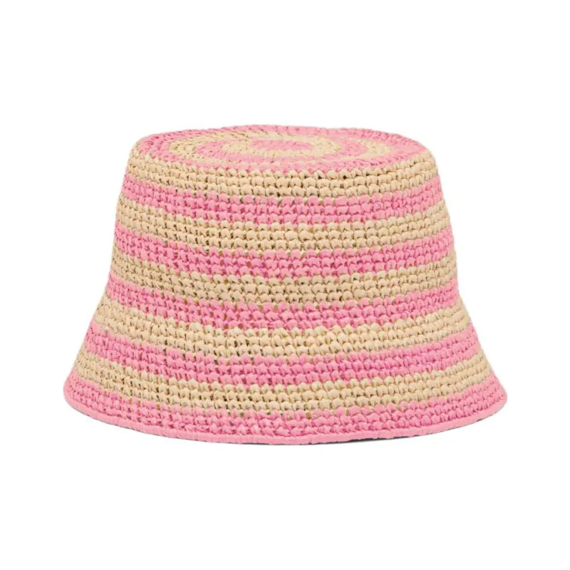 PRADA Bucket Hats Women's Tan/Petal Pink-1