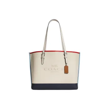 COACH Mollie Leather Tote Bag Shopping Bag Handbag Shoulder Bag Women's White