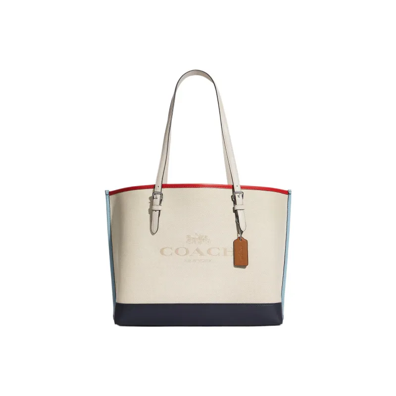 COACH Mollie Leather Tote Bag Shopping Bag Handbag Shoulder Bag Women's White-0