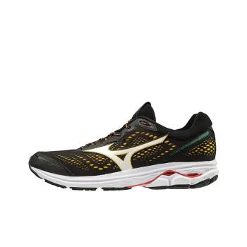 Mizuno Wave Rider 22 Cushioning Anti-Slip And Wear-Resistant Low-Top Running Shoes Men's Black White Yellow