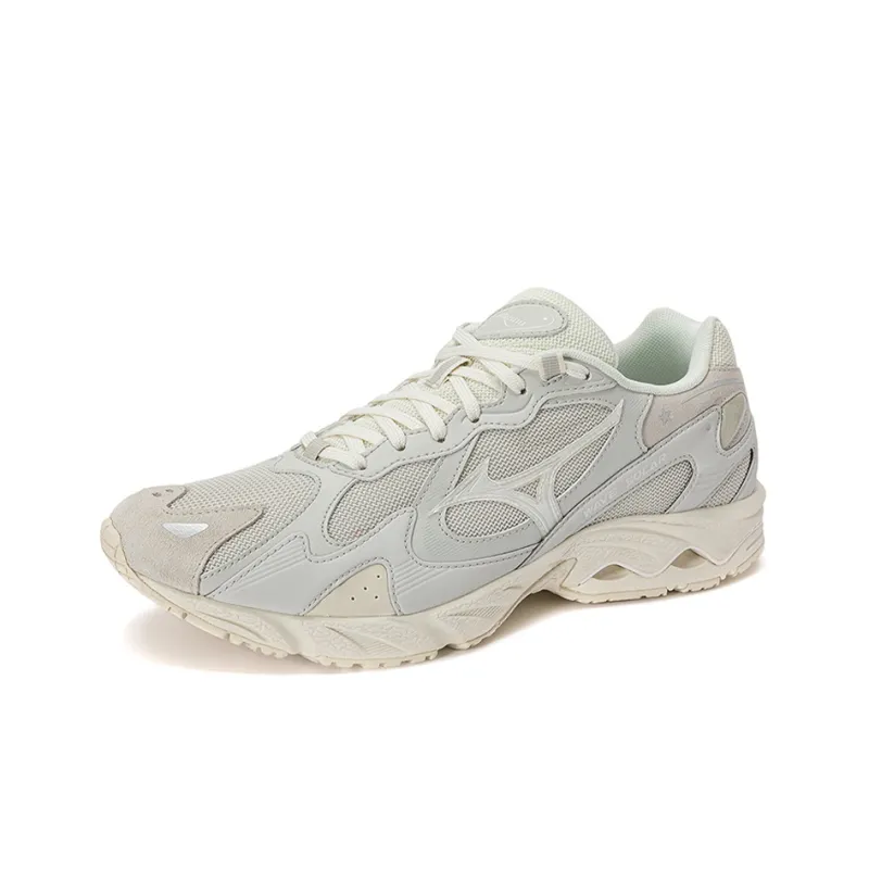 Mizuno Wave Solar Anti Slip And Wear Resistant Breathable Low Top Casual Shoes Unisex White Light Gray-1