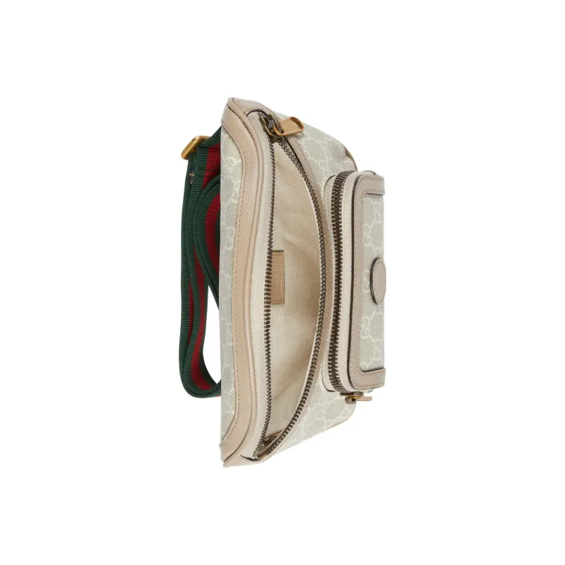 GUCCI Canvas Canvas Bag Fanny Pack Sling Bag Unisex Beige-4