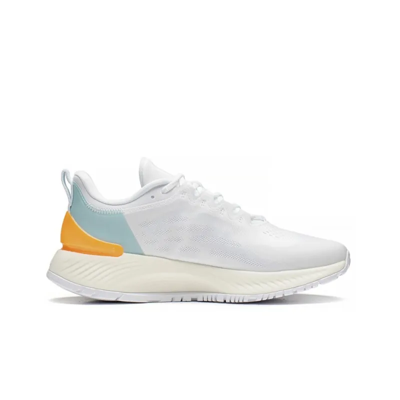 LiNing YueYing Element Breathable Lightweight Low Top Running Shoes Men's White Blue Yellow-1